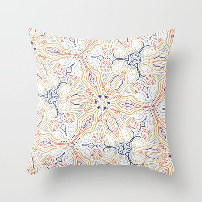Modern mosaic mandalas Throw Pillow Gallery Image 1