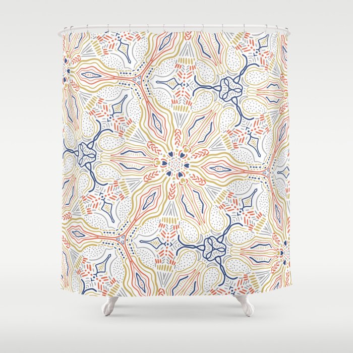 Modern mosaic mandalas Shower Curtain Gallery Image 1