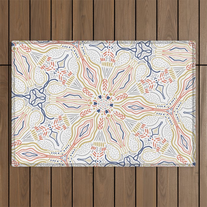 Modern mosaic mandalas Outdoor Rug Gallery Image 1