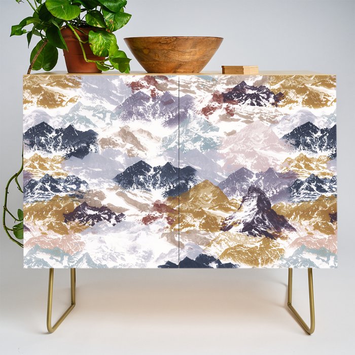 Abstract Colorful mountains C Credenza Gallery Image 1