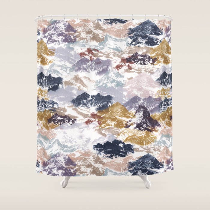 Abstract Colorful mountains C Shower Curtain Gallery Image 1