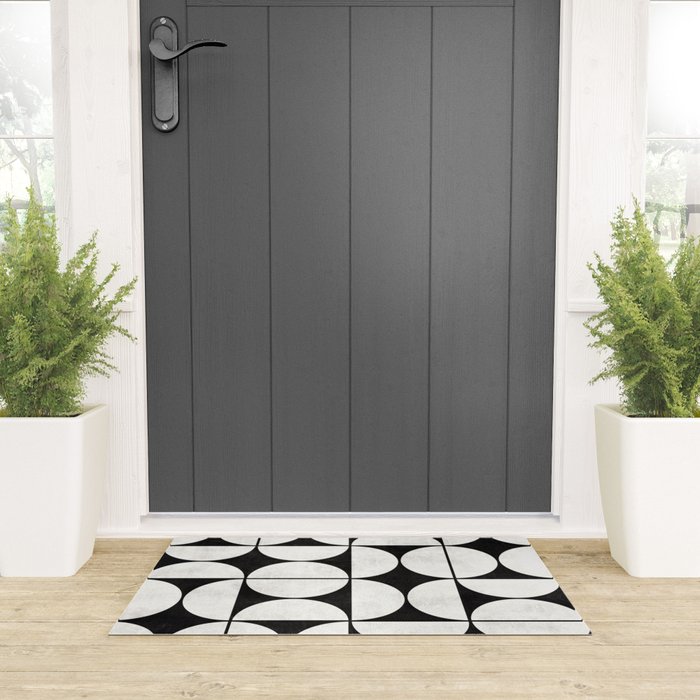 Mid-Century Modern Pattern No.2 - Black and White Welcome Mat Gallery Image 3