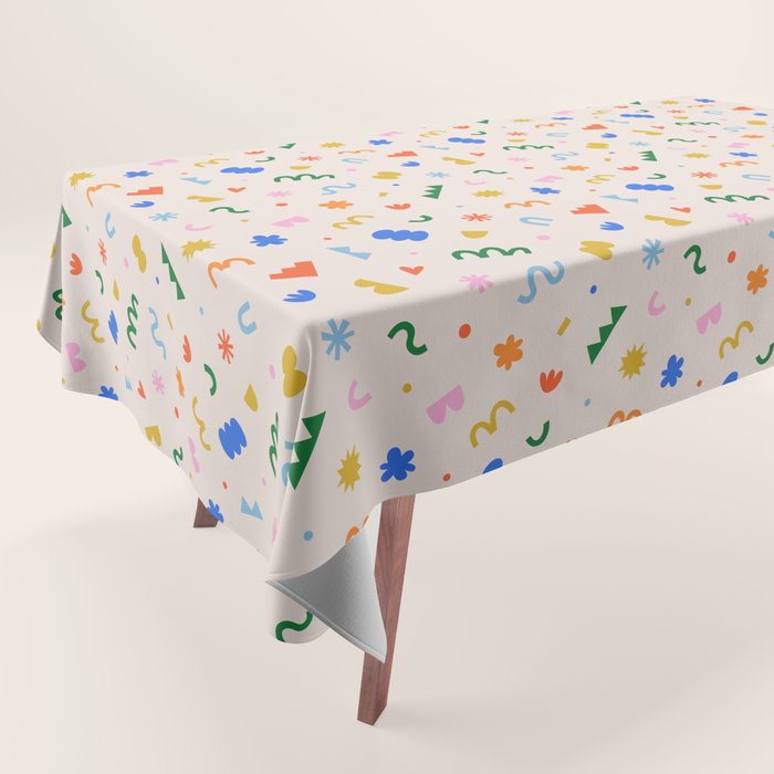 Fun colorful abstract organic shape art pattern Tablecloth Gallery Image 1