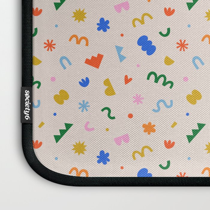Fun colorful abstract organic shape art pattern Laptop Sleeve Gallery Image 3