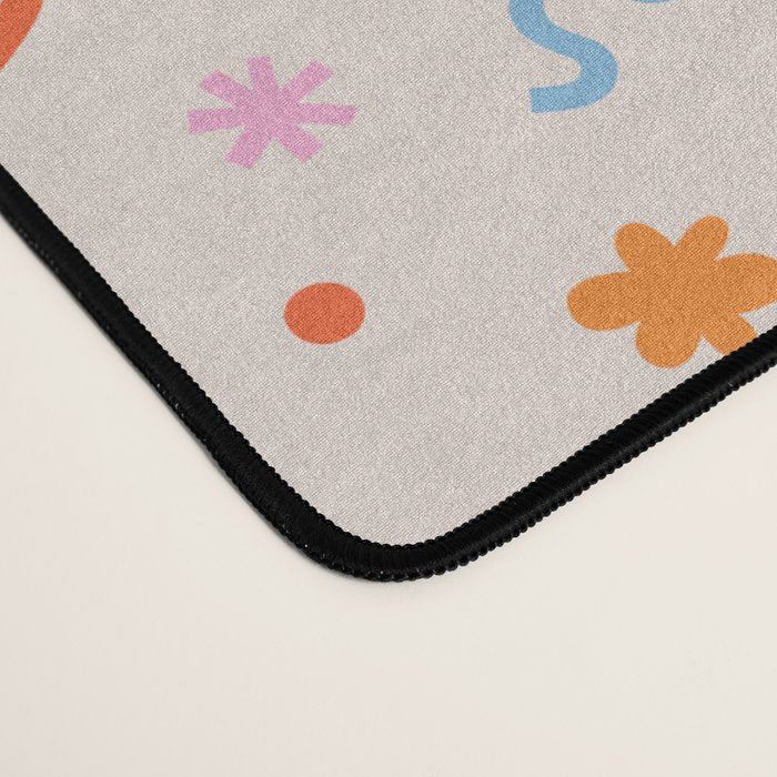 Fun colorful abstract organic shape art pattern Desk Mat Gallery Image 4