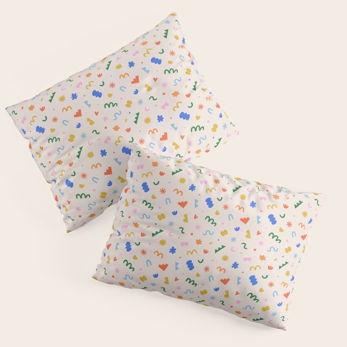 Fun colorful abstract organic shape art pattern Pillow Sham Gallery Image 3