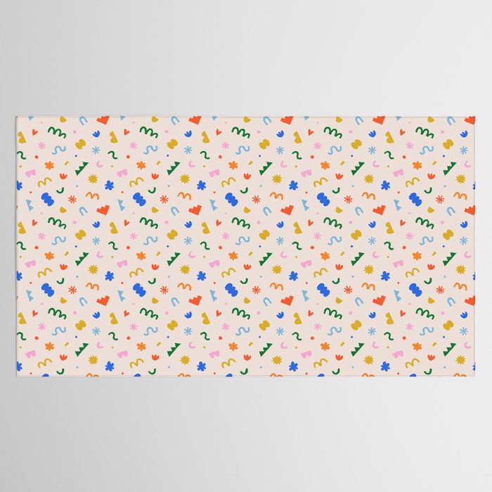 Fun colorful abstract organic shape art pattern Tablecloth Gallery Image 2