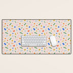 Fun colorful abstract organic shape art pattern Desk Mat Gallery Image 1