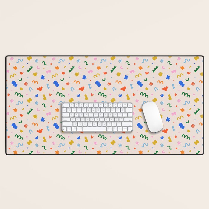 Fun colorful abstract organic shape art pattern Desk Mat Gallery Image 1