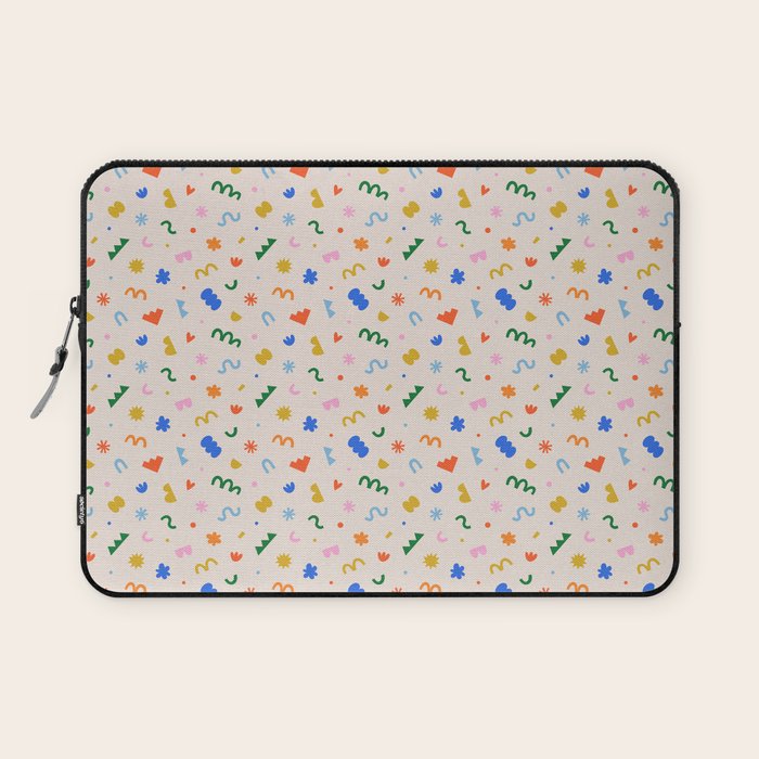 Fun colorful abstract organic shape art pattern Laptop Sleeve Gallery Image 1