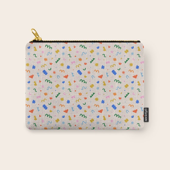 Fun colorful abstract organic shape art pattern Carry All Pouch Gallery Image 1