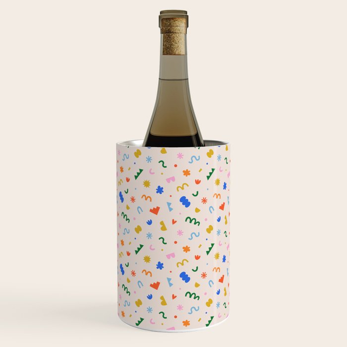 Fun colorful abstract organic shape art pattern Wine Chiller Gallery Image 2