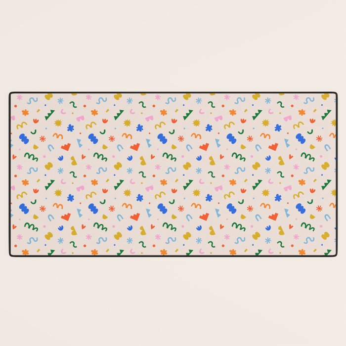 Fun colorful abstract organic shape art pattern Desk Mat Gallery Image 3