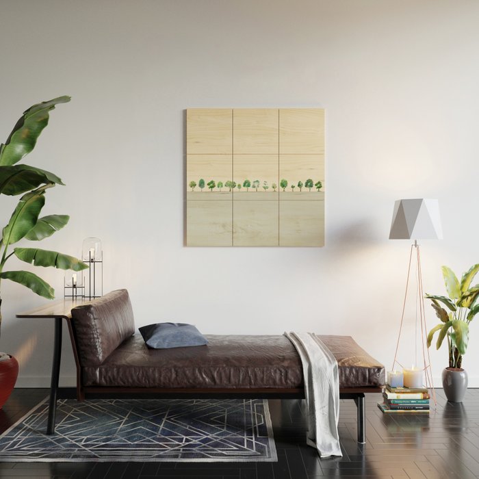 A Row Of Trees Wood Wall Art Gallery Image 2