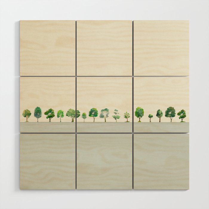 A Row Of Trees Wood Wall Art Gallery Image 1