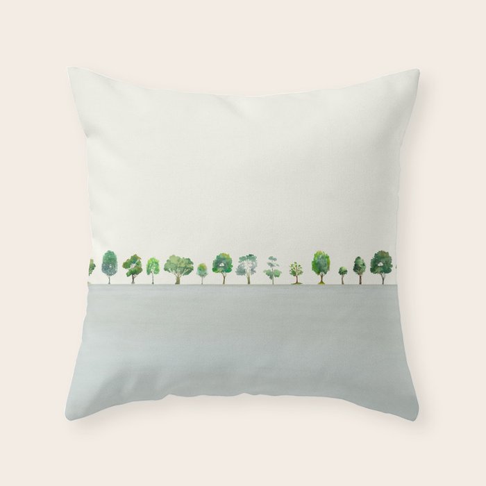 A Row Of Trees Throw Pillow Gallery Image 1