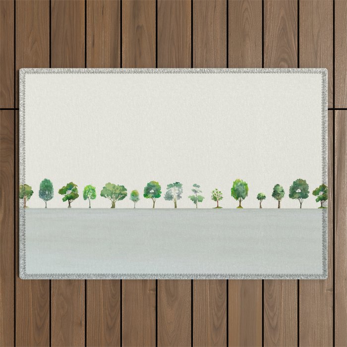A Row Of Trees Outdoor Rug Gallery Image 1