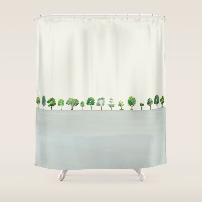 A Row Of Trees Shower Curtain Gallery Image 1
