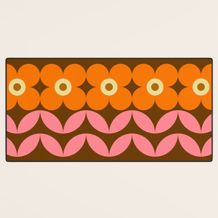 Retro Flower 10A Desk Mat Gallery Image 3