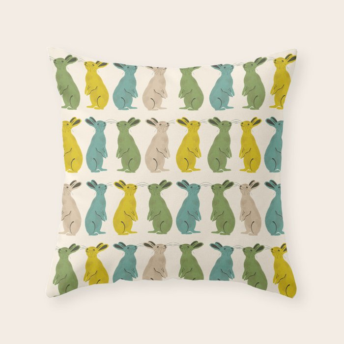 Rows Of Rabbits Throw Pillow Gallery Image 6