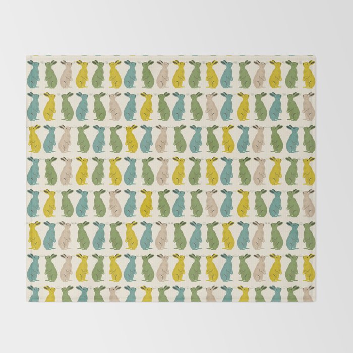 Rows Of Rabbits Throw Blanket Gallery Image 2
