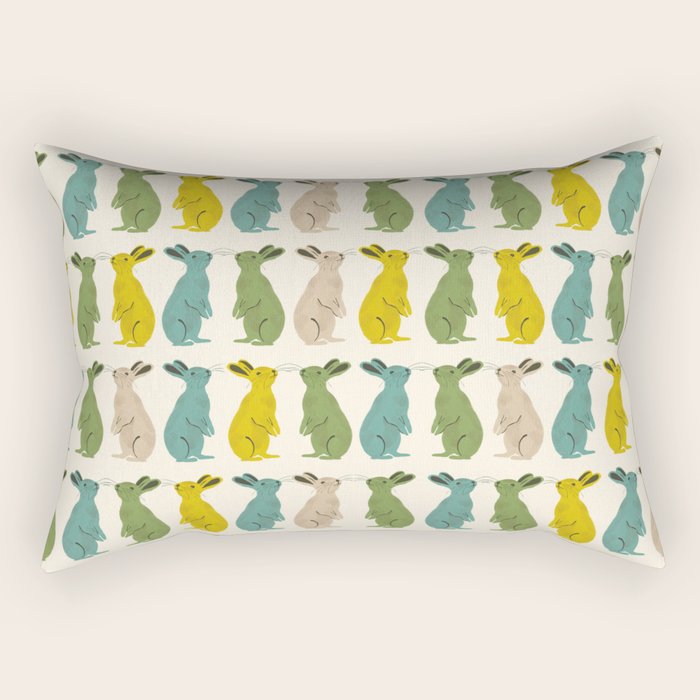 Rows Of Rabbits Rectangular Pillow Gallery Image 2