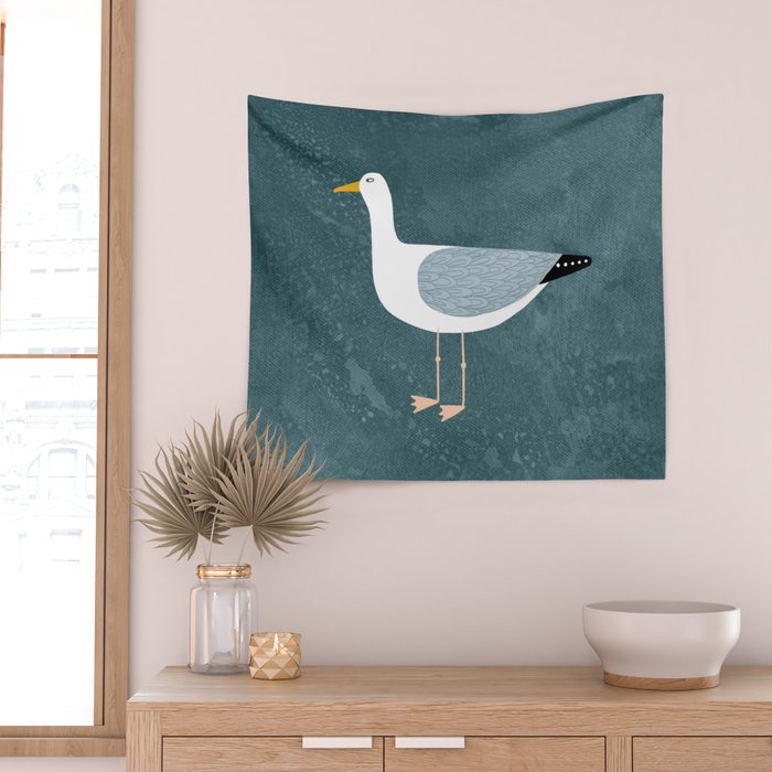 Seagull Standing Wall Tapestry Gallery Image 2
