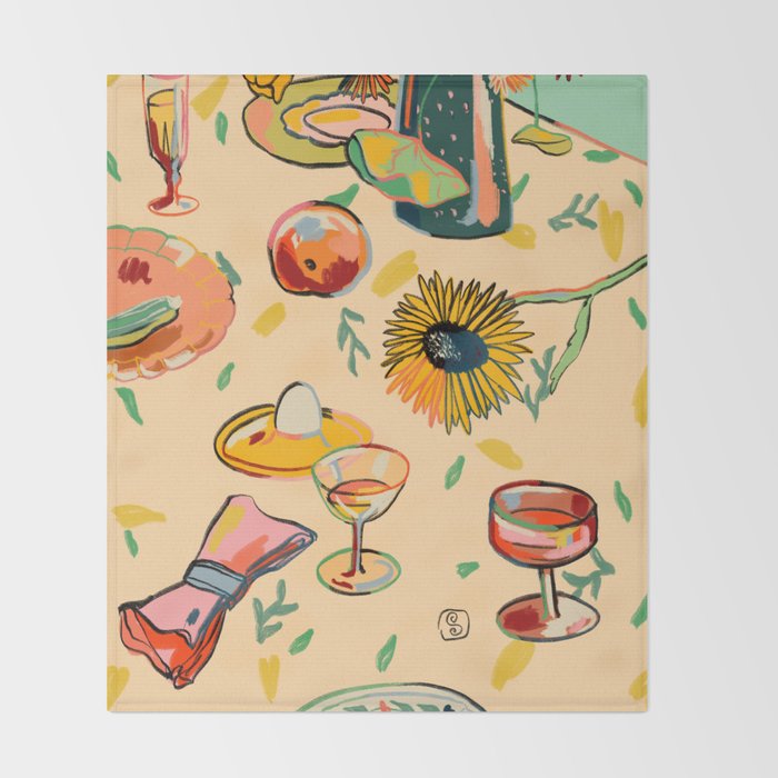COCKTAILS IN THE GARDEN Throw Blanket Gallery Image 2