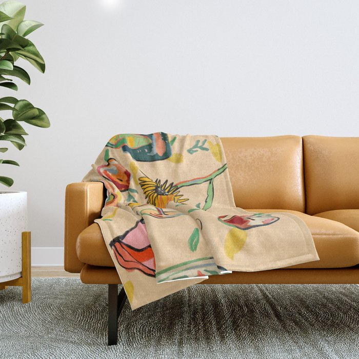 COCKTAILS IN THE GARDEN Throw Blanket Gallery Image 1