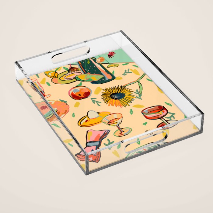 COCKTAILS IN THE GARDEN Acrylic Tray Gallery Image 1