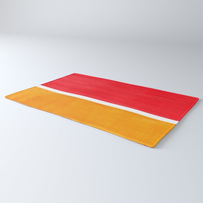 Colorful Bright Minimalist Rothko Color Field Midcentury Bright Red Yellow Squares Vintage Pop Art Rug Gallery Image 3