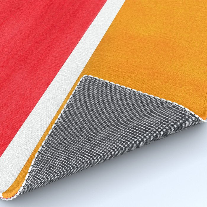 Colorful Bright Minimalist Rothko Color Field Midcentury Bright Red Yellow Squares Vintage Pop Art Rug Gallery Image 4