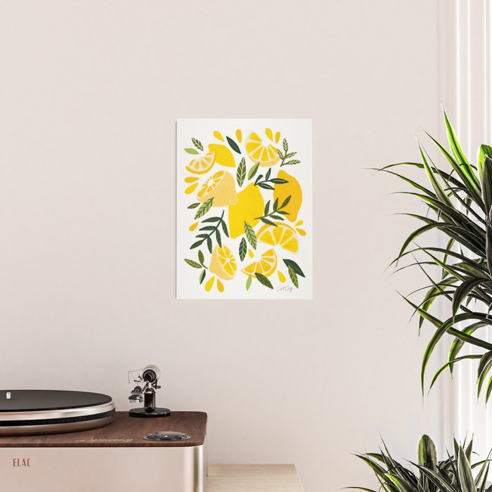 Lemon Blooms on White Poster Gallery Image 2