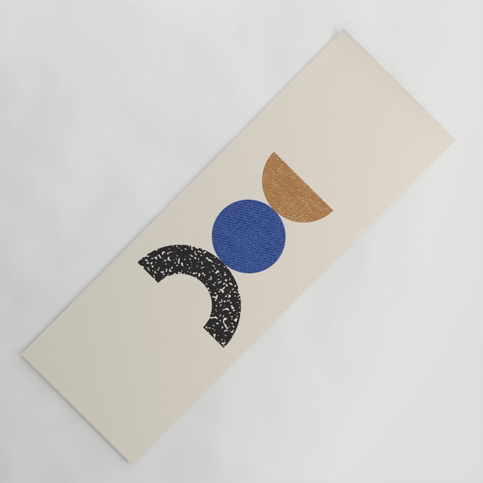 Woodblocks - Brown Blue Yoga Mat Gallery Image 1