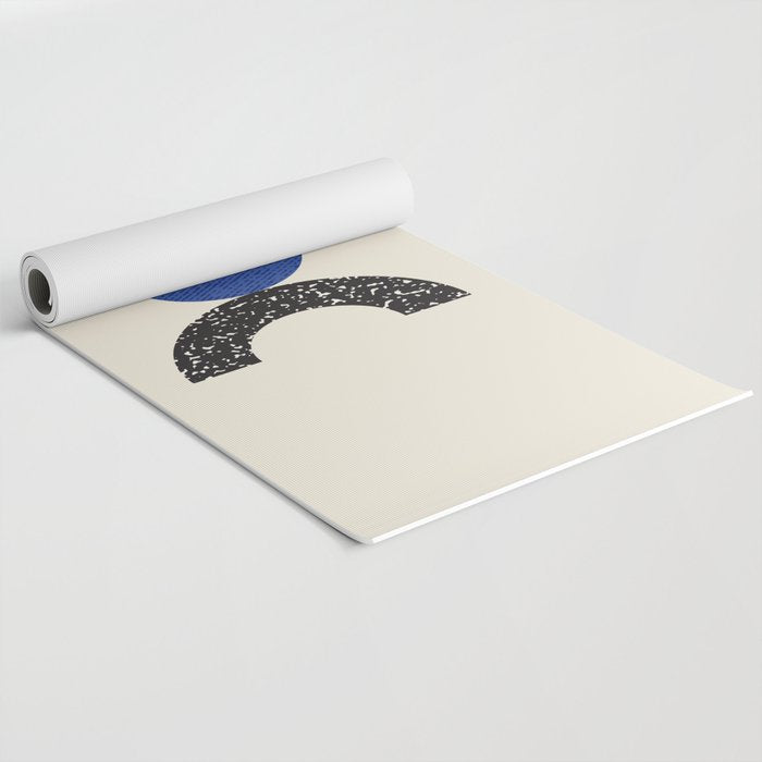 Woodblocks - Brown Blue Yoga Mat Gallery Image 2