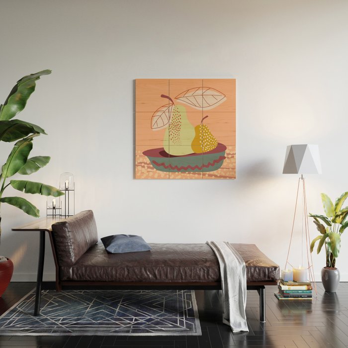 Pears abstract still life Wood Wall Art Gallery Image 2