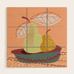 Pears abstract still life Wood Wall Art Gallery Image 1