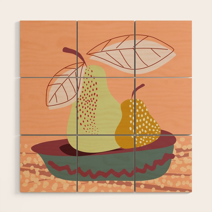 Pears abstract still life Wood Wall Art Gallery Image 1