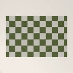 checkerboard hand-painted-olive Welcome Mat Gallery Image 1