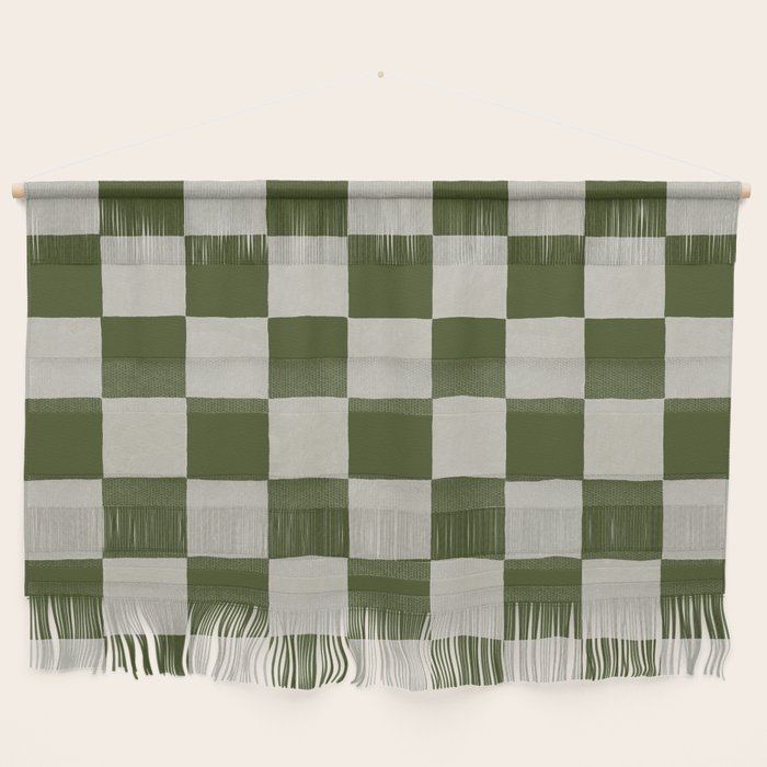 checkerboard hand-painted-olive Wall Hanging Gallery Image 1