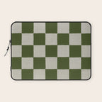checkerboard hand-painted-olive Laptop Sleeve Gallery Image 1