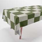 checkerboard hand-painted-olive Tablecloth Gallery Image 1