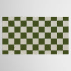 checkerboard hand-painted-olive Tablecloth Gallery Image 2