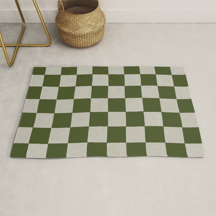 checkerboard hand-painted-olive Rug Gallery Image 1