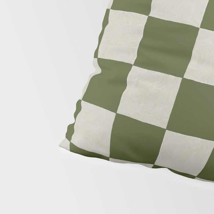 checkerboard hand-painted-olive Pillow Sham Gallery Image 4