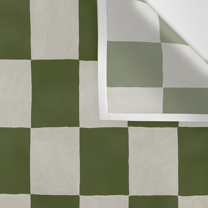 checkerboard hand-painted-olive Wall Tapestry Gallery Image 3