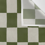 checkerboard hand-painted-olive Wall Tapestry Gallery Image 3