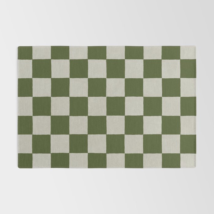 checkerboard hand-painted-olive Rug Gallery Image 2