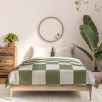 checkerboard hand-painted-olive Comforter Gallery Image 3