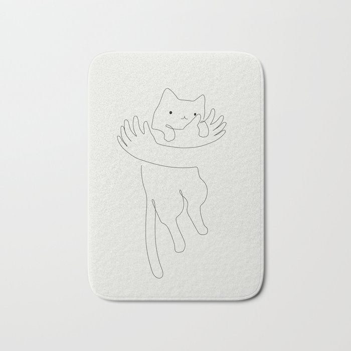 One Line Cat 2: Hug Bath Mat Gallery Image 1
